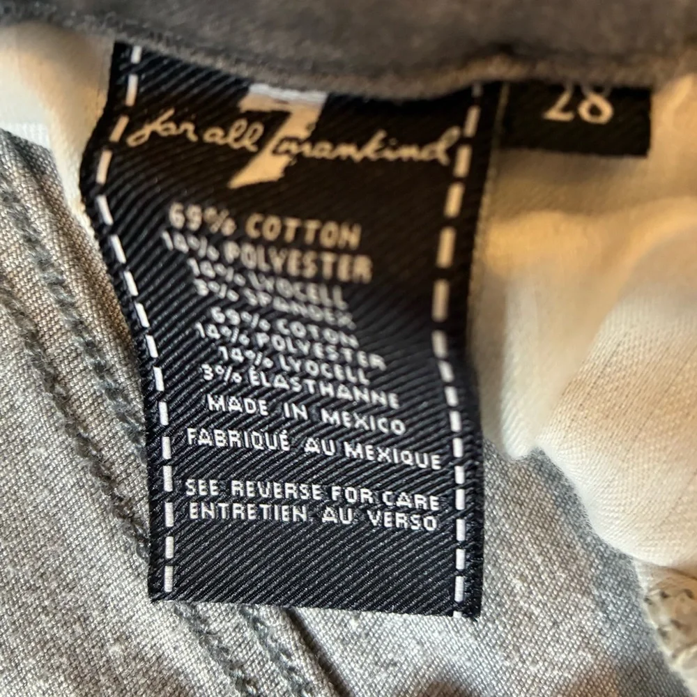 NWT 7 For All Mankind 7FAMK b (air) The Ankle Skinny Jeans Stretch Light Gray 28 - Picture 10 of 11